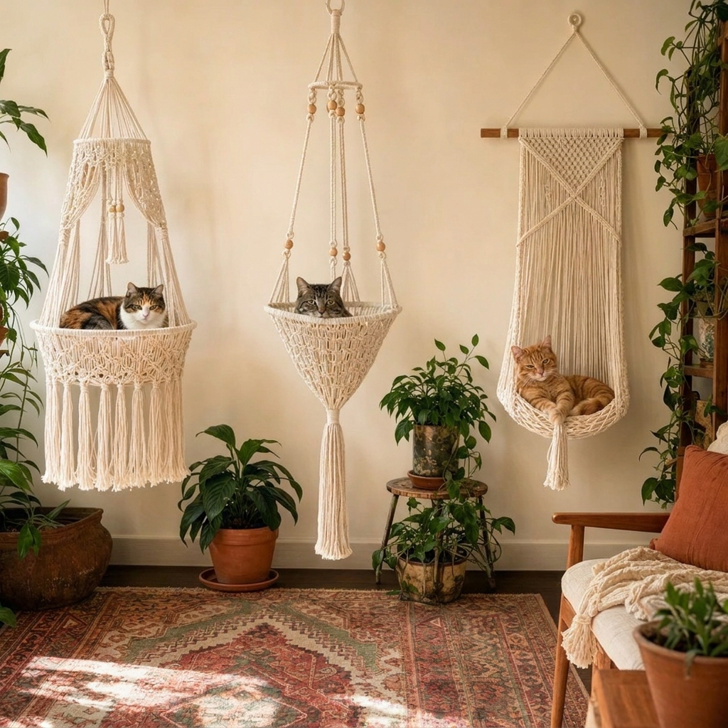 CozySwing™ Handwoven Cat Bed
