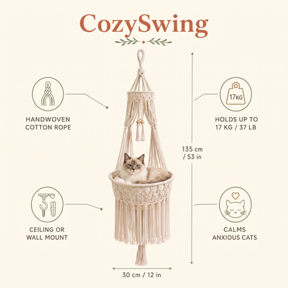 CozySwing™ Handwoven Cat Bed