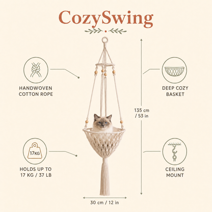 CozySwing™ Handwoven Cat Bed