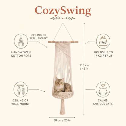 CozySwing™ Handwoven Cat Bed
